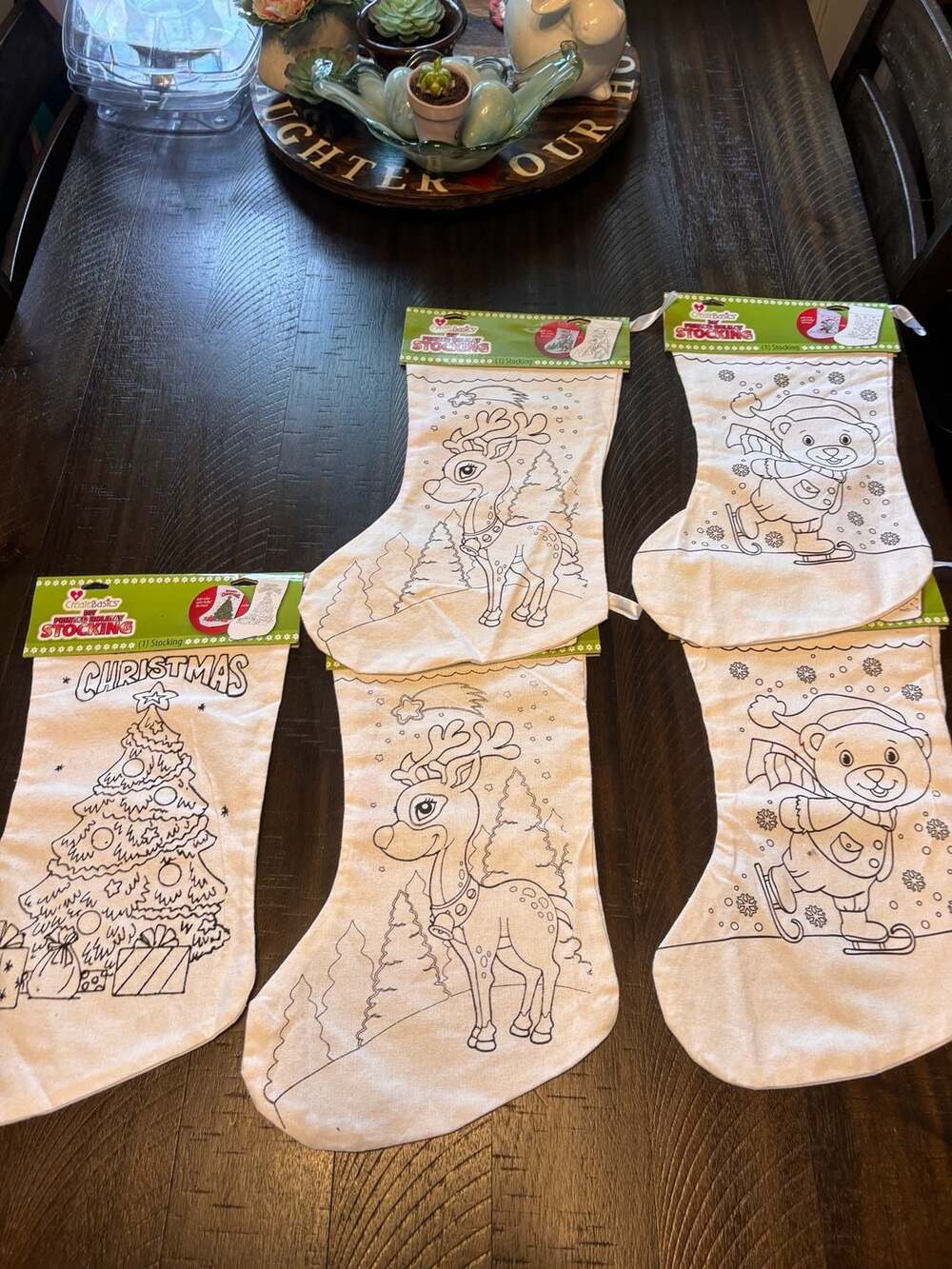 Create Basics DIY Printed Holiday Stocking Lot of 5
